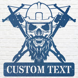 Custom Lineman Name Sign, Skull Metal Wall Art