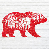 Mountain Bear Metal Wall Art, Personalized Outdoor Signs