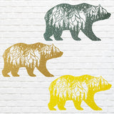 Mountain Bear Metal Wall Art, Personalized Outdoor Signs