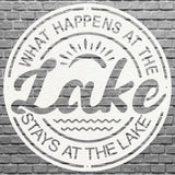 Lake Metal Wall Art, What Happens at the Lake, Lake House Decor, Beach House Decor, Lake House Gift, Housewarming Gift