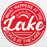 Lake Metal Wall Art, What Happens at the Lake, Lake House Decor, Beach House Decor, Lake House Gift, Housewarming Gift