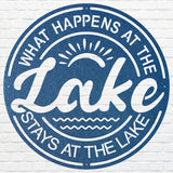Lake Metal Wall Art, What Happens at the Lake, Lake House Decor, Beach House Decor, Lake House Gift, Housewarming Gift