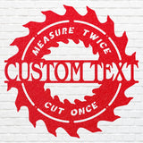 Woodshop Sign Custom Metal Wall Art, Outdoor Woodshop Decor