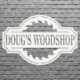 Woodshop Sign Metal Wall Art, Custom Metal Sign for Outdoor Decor
