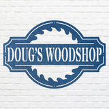 Woodshop Sign Metal Wall Art, Custom Metal Sign for Outdoor Decor