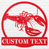 Lobster Wall Art Custom Metal Sign, Personalized Lobster Metal Wall Art, Above Bed Custom Wall Decor, Modern Metal Artwork