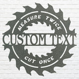 Woodshop Sign Custom Metal Wall Art, Outdoor Woodshop Decor
