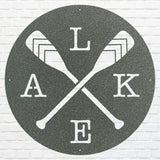 Lake Metal Wall Art, Boat Paddles Round Metal Wall Art, Lake House Metal Wall Decor, Metal Paddles Housewarming Gift