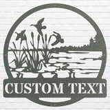 Custom Metal Wall Art, Round Outdoor Wall Art, Laser Cut Ducks Flying Metal Art, Metal Wall Hangings, Housewarming Gift