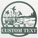 Custom Metal Wall Art, Round Outdoor Wall Art, Laser Cut Ducks Flying Metal Art, Metal Wall Hangings, Housewarming Gift