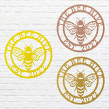 Honey Bee Metal Art, Round Honey Bee Wall Art, Laser Cut Wall Hanging Art, The Bee Hive Wall Decor, Farmhouse Wall Decor