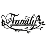 Metal Family Art, Metal Family Wall Art Décor, Custom Metal Sign, Family Heart Wall Decor, Wall Hanging Art, Farmhouse Decor For Family