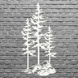 Metal Pine Trees Wall Art, Three Pine Trees On A Rock Metal Art, Metal Wall Unique Home Decor, Nature Lover Gift