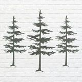 Pine Trees Wall Art, Set of 3 Tree Wall Art, Metal Tree Art, Unique Metal Wall Decor, Laser Cut Metal Wall Art Tree