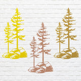 Two Pine Trees on a Rock, Metal Wall Unique Home Decor, Nature Lover Gift