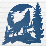 Howling Wolf Wall Art, Metal Animal Wall Art, Wolf Howling at Moon Metal Decor, Laser Cut Metal Wolf Wall Art
