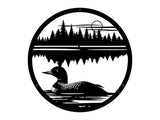 Metal Bird Wall Art, Loon In The Water Metal Wall Art, Lake House Decor, Modern Living Room Wall Decor, Bird Lover Gift