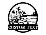 Custom Metal Wall Art, Round Outdoor Wall Art, Laser Cut Ducks Flying Metal Art, Metal Wall Hangings, Housewarming Gift