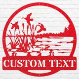 Custom Metal Wall Art, Round Outdoor Wall Art, Laser Cut Ducks Flying Metal Art, Metal Wall Hangings, Housewarming Gift