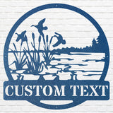 Custom Metal Wall Art, Round Outdoor Wall Art, Laser Cut Ducks Flying Metal Art, Metal Wall Hangings, Housewarming Gift