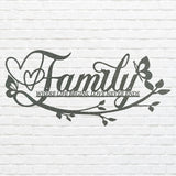 Metal Family Art, Metal Family Wall Art Décor, Custom Metal Sign, Family Heart Wall Decor, Wall Hanging Art, Farmhouse Decor For Family