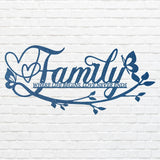 Metal Family Art, Metal Family Wall Art Décor, Custom Metal Sign, Family Heart Wall Decor, Wall Hanging Art, Farmhouse Decor For Family