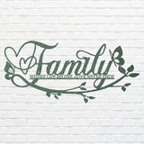 Metal Family Art, Metal Family Wall Art Décor, Custom Metal Sign, Family Heart Wall Decor, Wall Hanging Art, Farmhouse Decor For Family