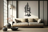 Metal Pine Trees Wall Art, Three Pine Trees On A Rock Metal Art, Metal Wall Unique Home Decor, Nature Lover Gift