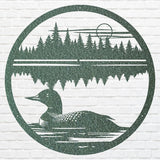 Metal Bird Wall Art, Loon In The Water Metal Wall Art, Lake House Decor, Modern Living Room Wall Decor, Bird Lover Gift