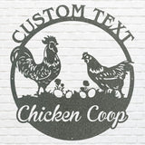 Chicken Coop Sign, Chicken Metal Wall Art, Laser Cut Custom Metal Name Sign, Metal Farm Sign, Chicken Art Farmhouse Decor