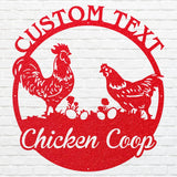 Chicken Coop Sign, Chicken Metal Wall Art, Laser Cut Custom Metal Name Sign, Metal Farm Sign, Chicken Art Farmhouse Decor