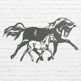 Horse Wall Art, Horse And Foal Metal Wall Art, Animal Metal Wall Hangings, Farmhouse Horse Wall Decor, Horse Lover Gift