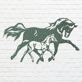 Horse Wall Art, Horse And Foal Metal Wall Art, Animal Metal Wall Hangings, Farmhouse Horse Wall Decor, Horse Lover Gift