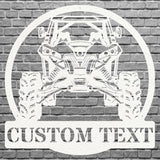 Off Road UTV Car Art, Custom Text Garage Sign, Laser Cut Metal Sign, Workshop Wall Sign, Metal Name Sign, Round Metal Art For Garage