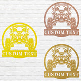 Off Road UTV Car Art, Custom Text Garage Sign, Laser Cut Metal Sign, Workshop Wall Sign, Metal Name Sign, Round Metal Art For Garage
