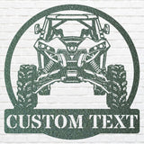 Off Road UTV Car Art, Custom Text Garage Sign, Laser Cut Metal Sign, Workshop Wall Sign, Metal Name Sign, Round Metal Art For Garage