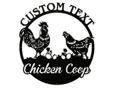 Chicken Coop Sign, Chicken Metal Wall Art, Laser Cut Custom Metal Name Sign, Metal Farm Sign, Chicken Art Farmhouse Decor