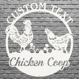 Chicken Coop Sign, Chicken Metal Wall Art, Laser Cut Custom Metal Name Sign, Metal Farm Sign, Chicken Art Farmhouse Decor