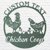 Chicken Coop Sign, Chicken Metal Wall Art, Laser Cut Custom Metal Name Sign, Metal Farm Sign, Chicken Art Farmhouse Decor