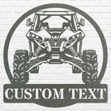 Off Road UTV Car Art, Custom Text Garage Sign, Laser Cut Metal Sign, Workshop Wall Sign, Metal Name Sign, Round Metal Art For Garage