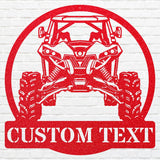 Off Road UTV Car Art, Custom Text Garage Sign, Laser Cut Metal Sign, Workshop Wall Sign, Metal Name Sign, Round Metal Art For Garage