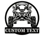 Off Road UTV Car Art, Custom Text Garage Sign, Laser Cut Metal Sign, Workshop Wall Sign, Metal Name Sign, Round Metal Art For Garage
