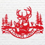 Deer Family Metal Wall Art, Custom Name Metal Wall Art, Laser Cut Wildlife Metal Wall Art, Farmhouse Wall Decor, Nature Lover Gift