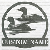 Custom Metal Loon Wall Art, Loon in Water Metal Artwork, Personalized Bird Wall Art, Metal Loon Aesthetic Room Deco, Bird Lover Gift