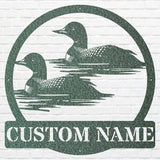 Custom Metal Loon Wall Art, Loon in Water Metal Artwork, Personalized Bird Wall Art, Metal Loon Aesthetic Room Deco, Bird Lover Gift