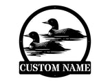 Personalized Metal Loon Wall Art, Loon in Water Metal Artwork, Custom Metal Wall Art, Metal Art Lake House Decor, Lover Gift