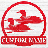Personalized Metal Loon Wall Art, Loon in Water Metal Artwork, Custom Metal Wall Art, Metal Art Lake House Decor, Lover Gift