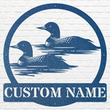 Personalized Metal Loon Wall Art, Loon in Water Metal Artwork, Custom Metal Wall Art, Metal Art Lake House Decor, Lover Gift