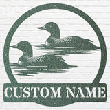 Personalized Metal Loon Wall Art, Loon in Water Metal Artwork, Custom Metal Wall Art, Metal Art Lake House Decor, Lover Gift