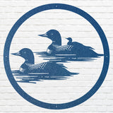 Metal Loon Sign, Loon Family with Baby Metal Artwork, Metal Loon Lake House Decor, Laser Cut Metal Bird Wall Art, Bird Lover Gift